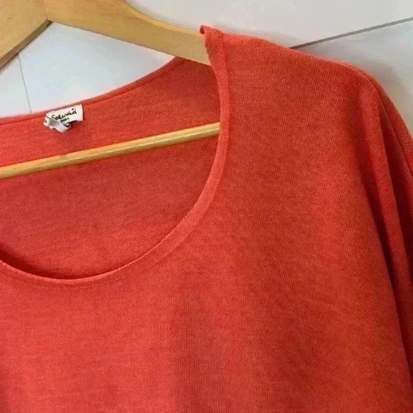 Splendid Crop 3/4 Sleeve Sz: Small Orange Lightweight jersey - Picture 3 of 10